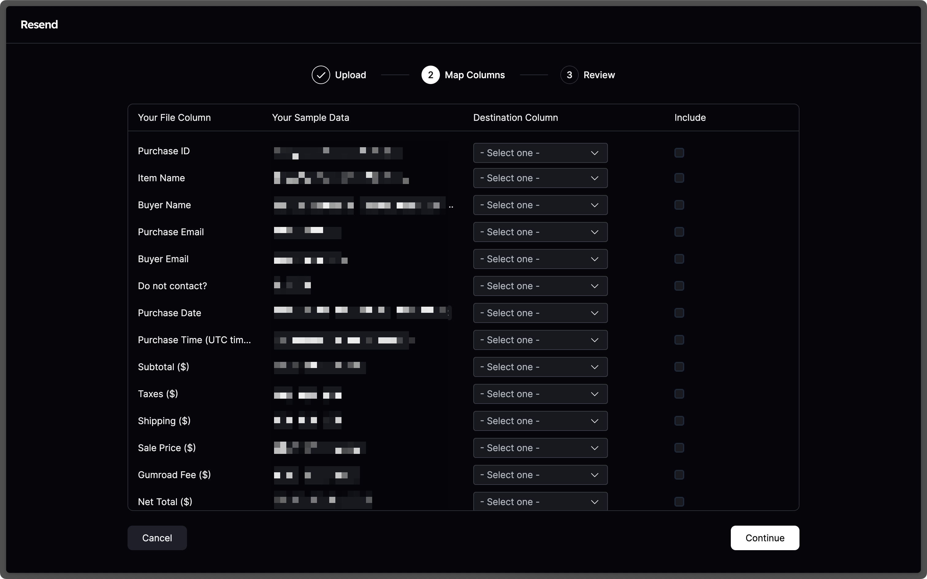 Import Contacts via CSV